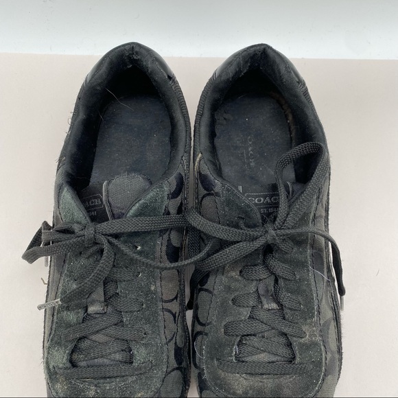 Coach Hilary Classic Jacquard Black Sneaker Shoes - Picture 3 of 5